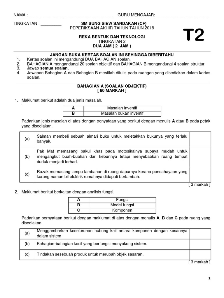 Soalan Rbt Akhir Tahun Pdf