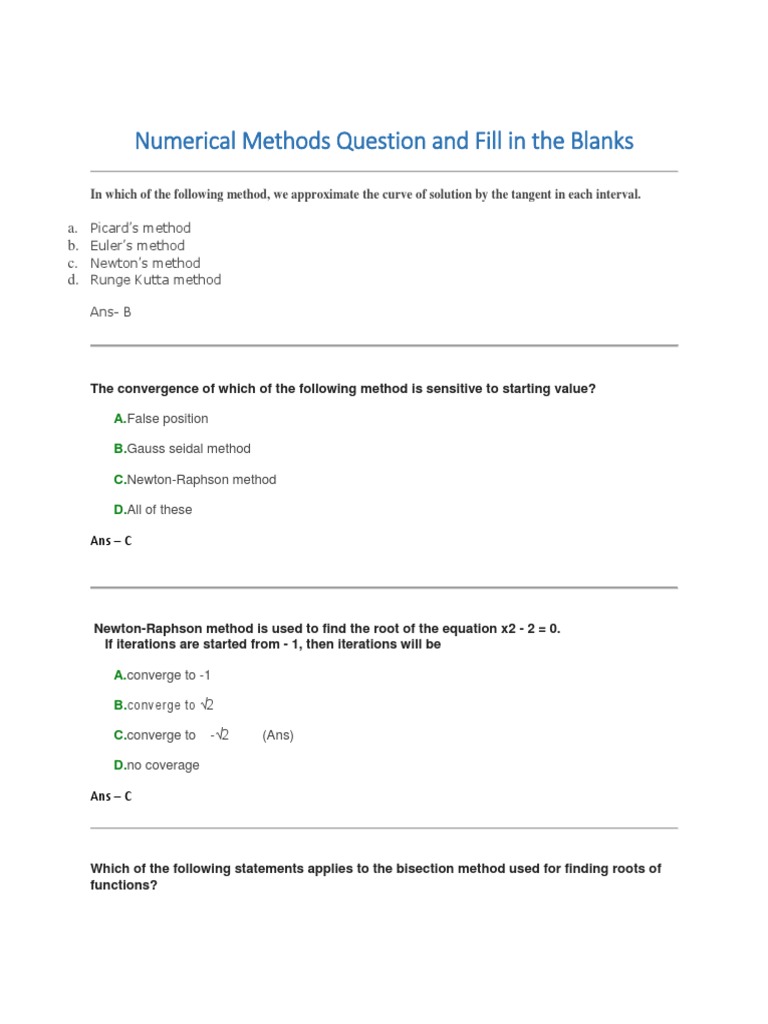 Numerical Methods Questions and Answers | Numerical Analysis ...