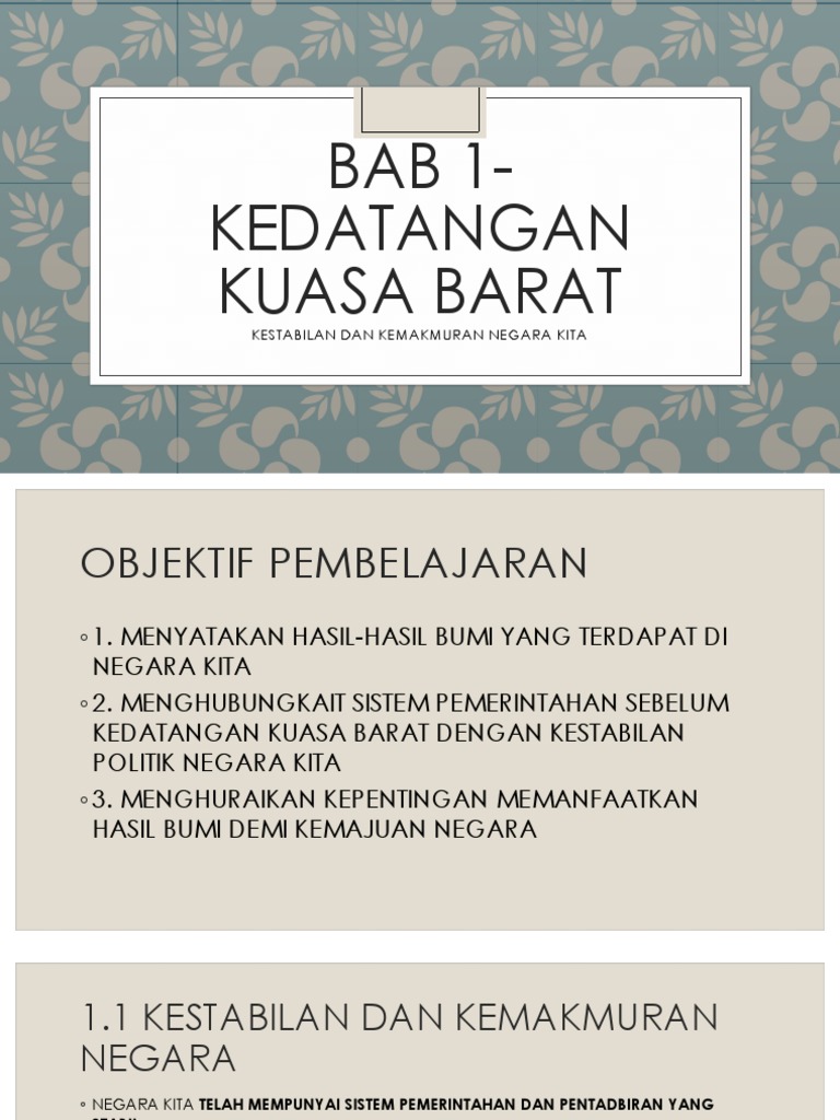 BAB 1 - Kedatangan Kuasa Barat  PDF