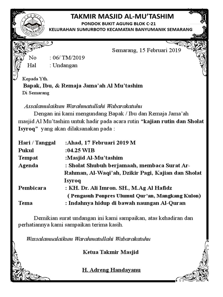 Contoh Undangan Pengajiandocx