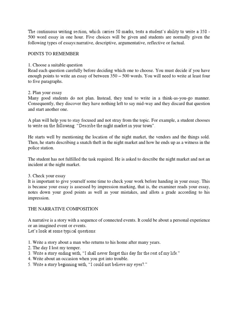 Writing the Unforgettable Day Essay | PDF | Essays | Narrative