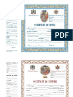 Certificate Botez Si Cununie Model