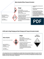 Danger Maleic Anhydride: A GHS Label For Inner Packaging - Maleic Anhydride (Without Transport Information)