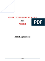 Insert Venue/Event Name: Artist Agreement