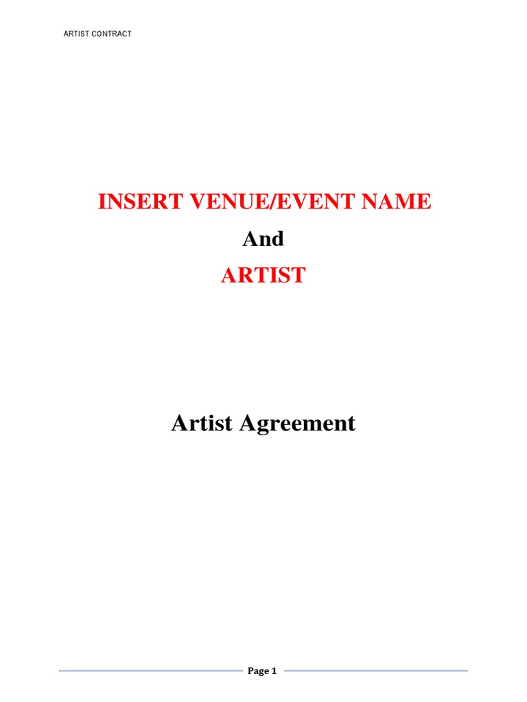 Artist Performance Agreement | PDF | Insurance | Invoice