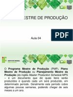 Plano Mestre de Produção: Aula 04