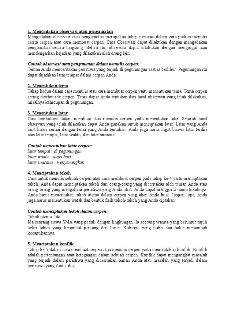 Cara Menulis Cerpen Pdf