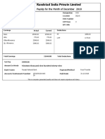 Randstad India Private Limited: Payslip For The Month of December 2018