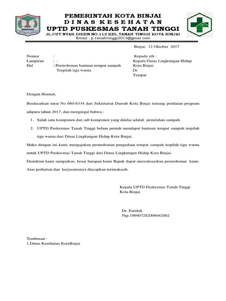 Surat Permintaan Tempat Sampah Ke Dinas Lingkungan Hidup Pdf