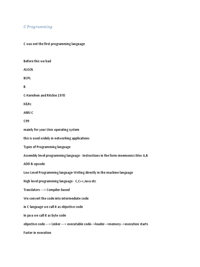 C Programming | PDF | Reserved Word | Programming Language