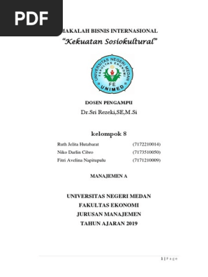 Makalah Sosiokultural Bisnis Internasional Docx