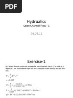 Hydrualics: Open Channel Flow - 1