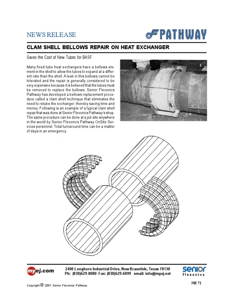 NR 71 ClamShell Bellows Repair On Heat Exchanger PDF Heat