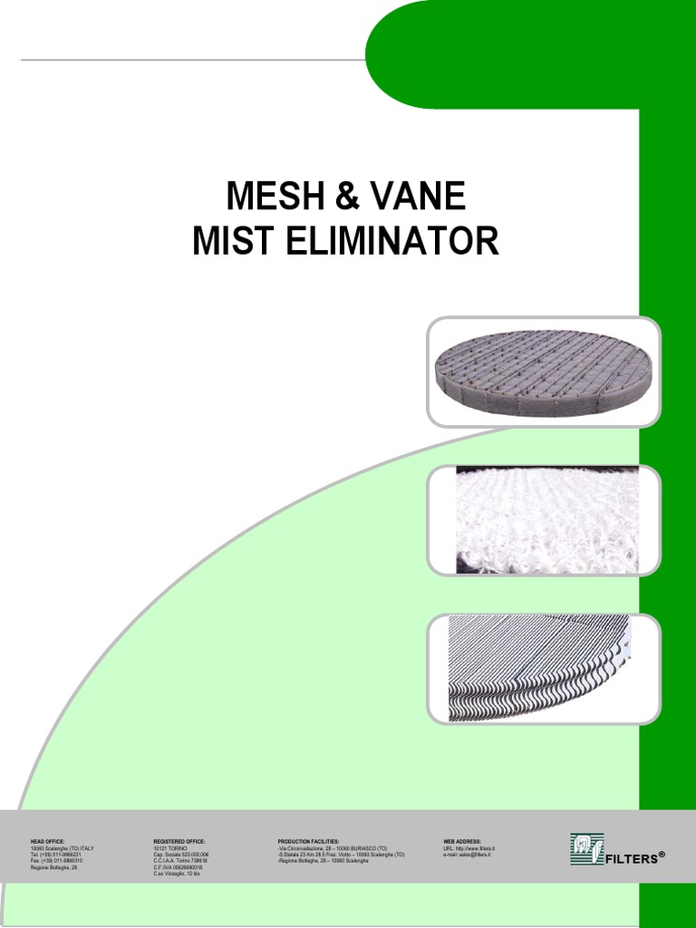 Mesh & Vane Mist Eliminator: Filters | PDF | Drop (Liquid) | Gases