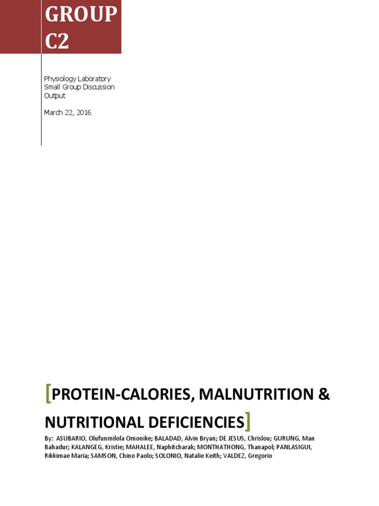 ProteinCalories, Malnutrition & Nutritional Deficiencies PDF