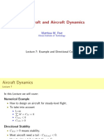 Aircraft Dynamics: Numerical Example and Directional Stability