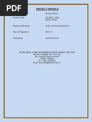 project report on footwear company pdf
