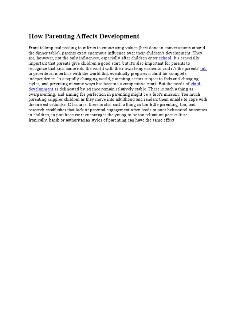 Parenting's Impact on Child Growth | PDF