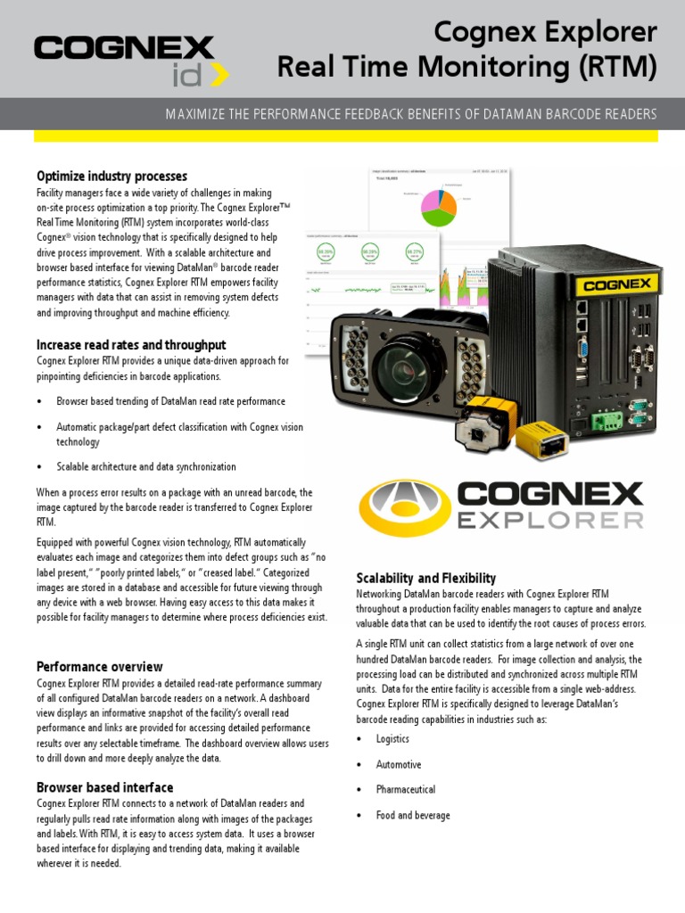 Cognex Explorer Real Time Monitoring Datasheet PDF Barcode Real