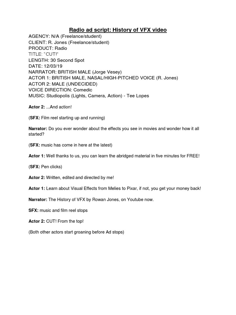 Radio Ad Script | PDF