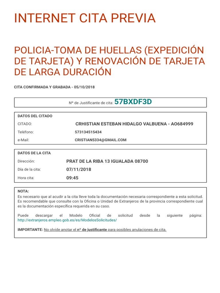 Proceso Autom\u00e1tico Para La Solicitud de Cita Previa
