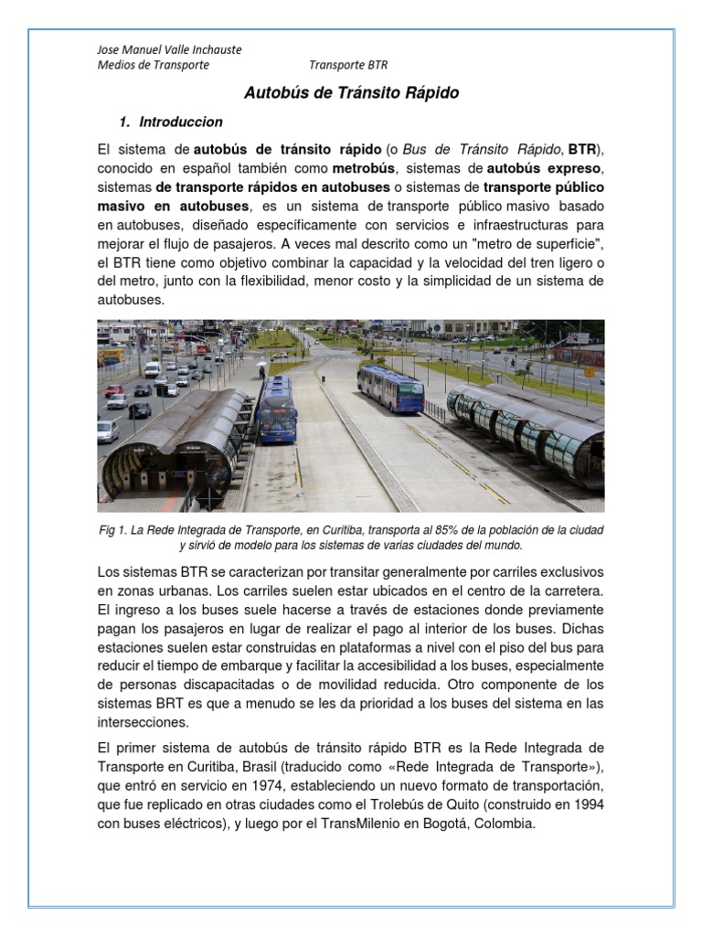 Transporte BTR: Eficiencia y Ventajas | PDF | Transporte ferroviario de ...