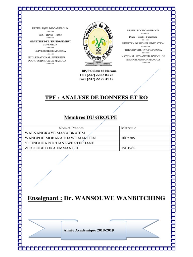 Page De Garde Cahier Tpe Tpe Couverture PDF | PDF