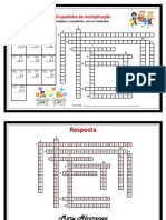Jogo Pedagógico - Cruzadinha Da Multiplicação