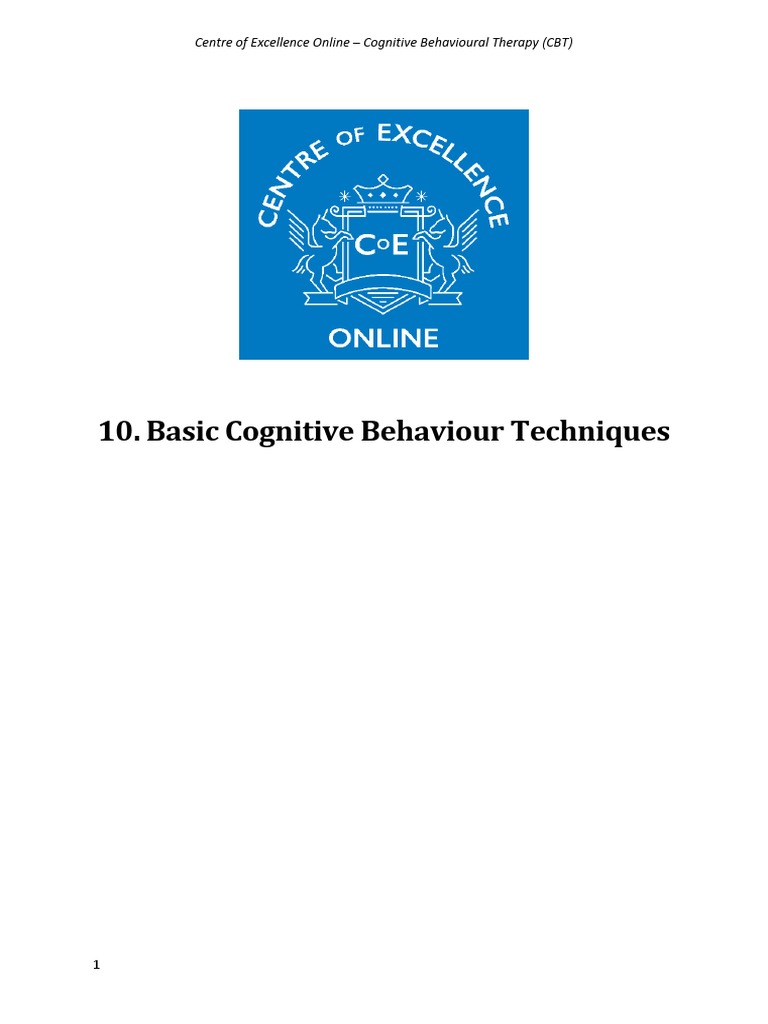 CBT Module 10 | PDF | Cognitive Behavioral Therapy | Behaviour Therapy