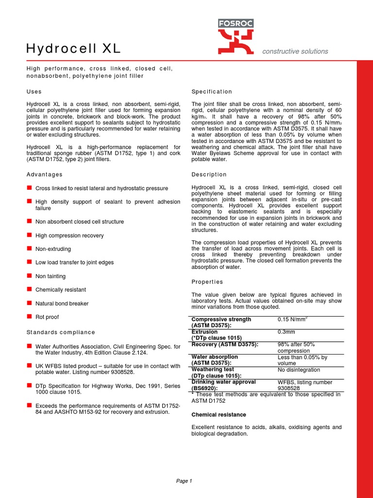 Hydrocell XL | PDF | Polyethylene | Water