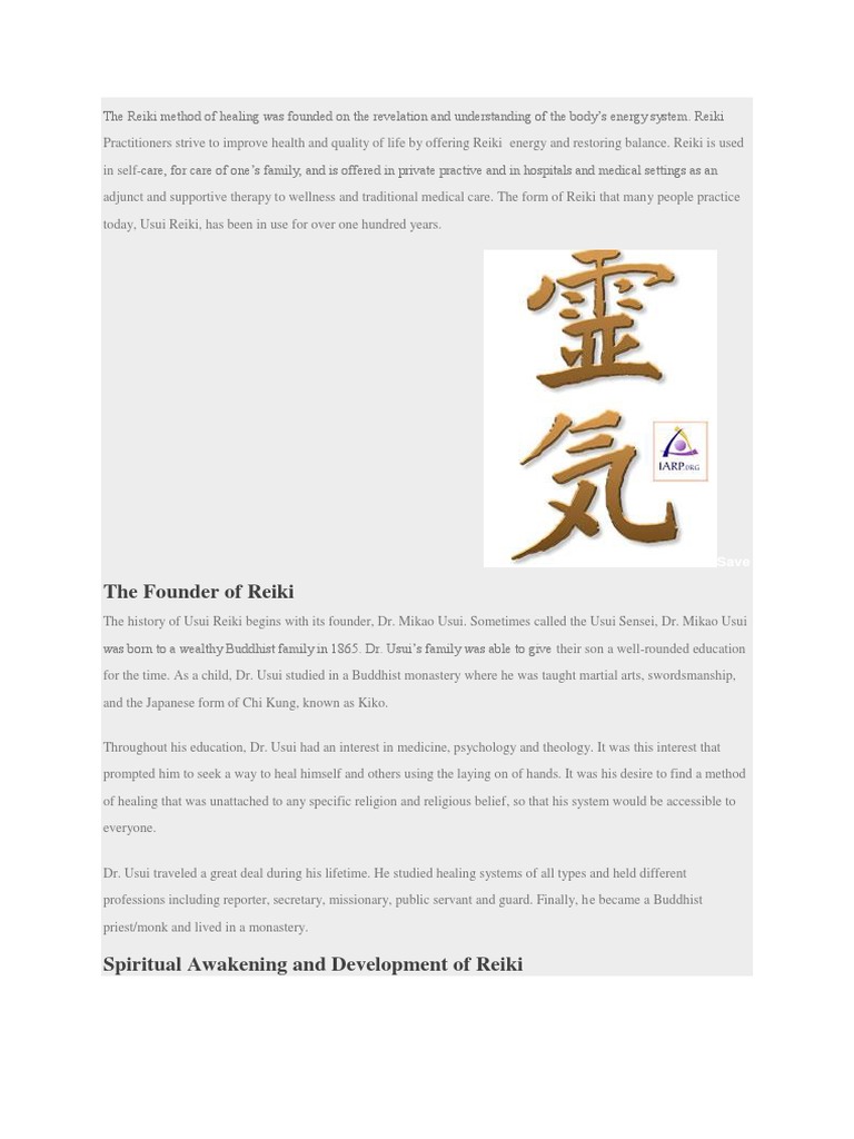 Origins of Usui Reiki by Dr. Mikao Usui | PDF