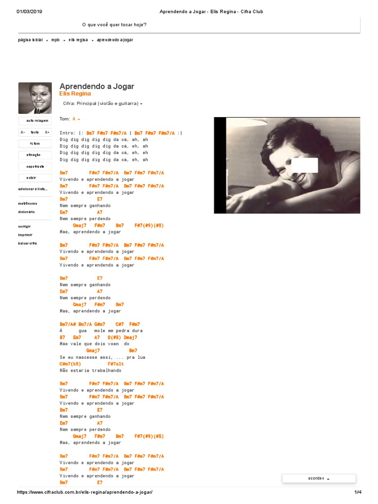 Aprendendo A Jogar - Elis Regina - Cifra Club | PDF | Lazer ...