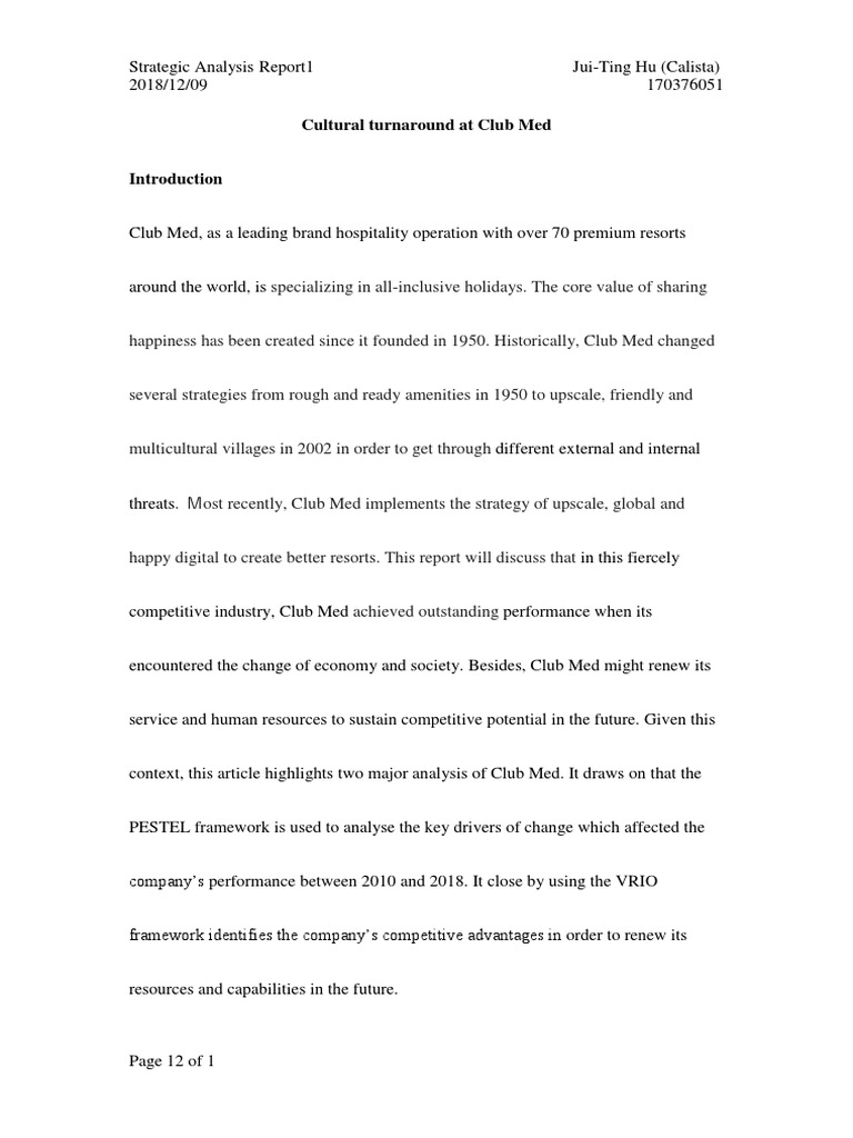 Report1 | PDF | Resort | Tourism