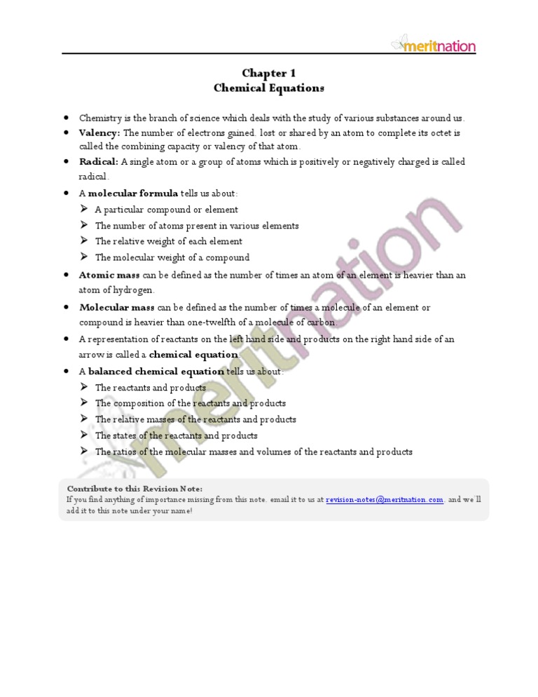 Understanding Chemical Equations Basics | PDF