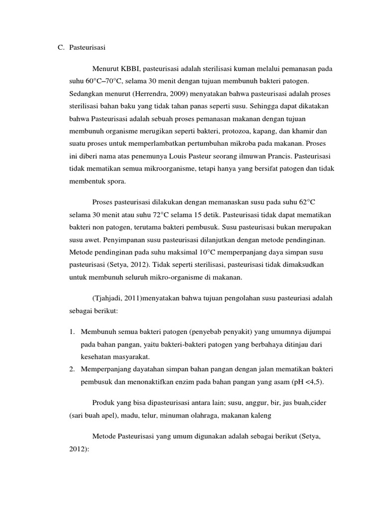 Pasteurisasi Dan Sterilisasi | PDF