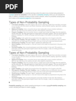 Types of Non-Probability Sampling