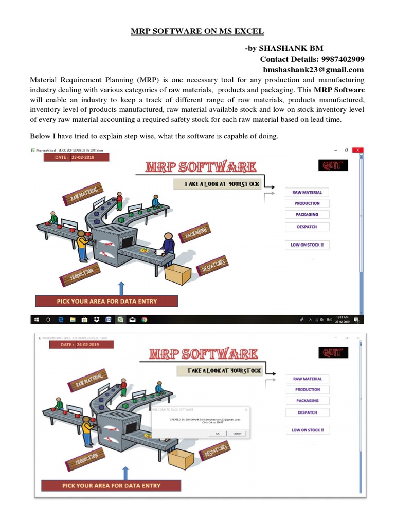 MRP Software On Excel | PDF | Career & Growth | Computers