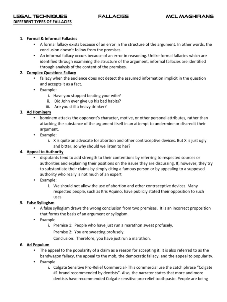 Understanding Common Logical Fallacies | PDF | Fallacy | Argument