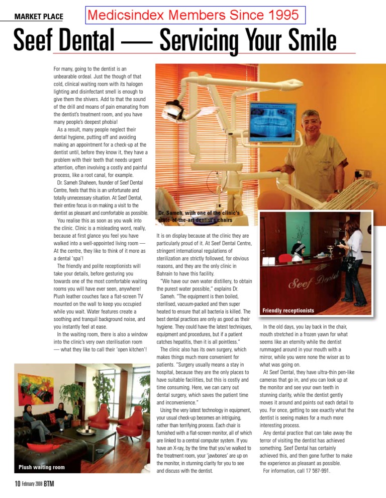 Seef Dental Clinic Bahrain Dr. Sameh Shaheen PDF Dentistry