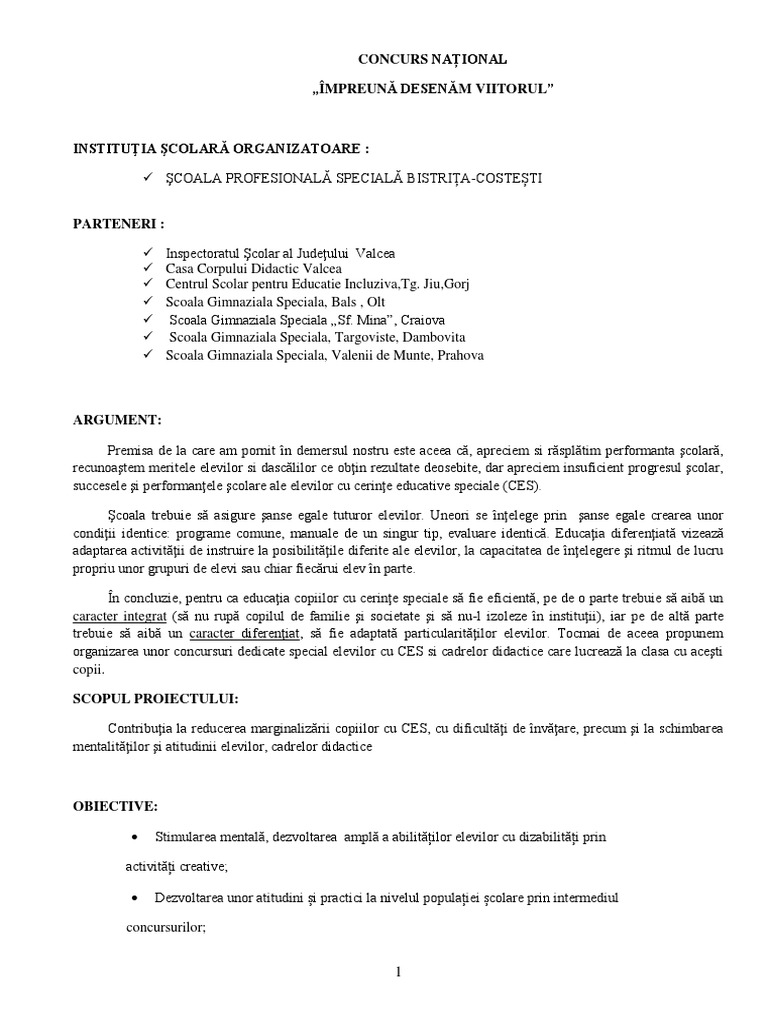 Regulamente Simpozion Si Concurs National