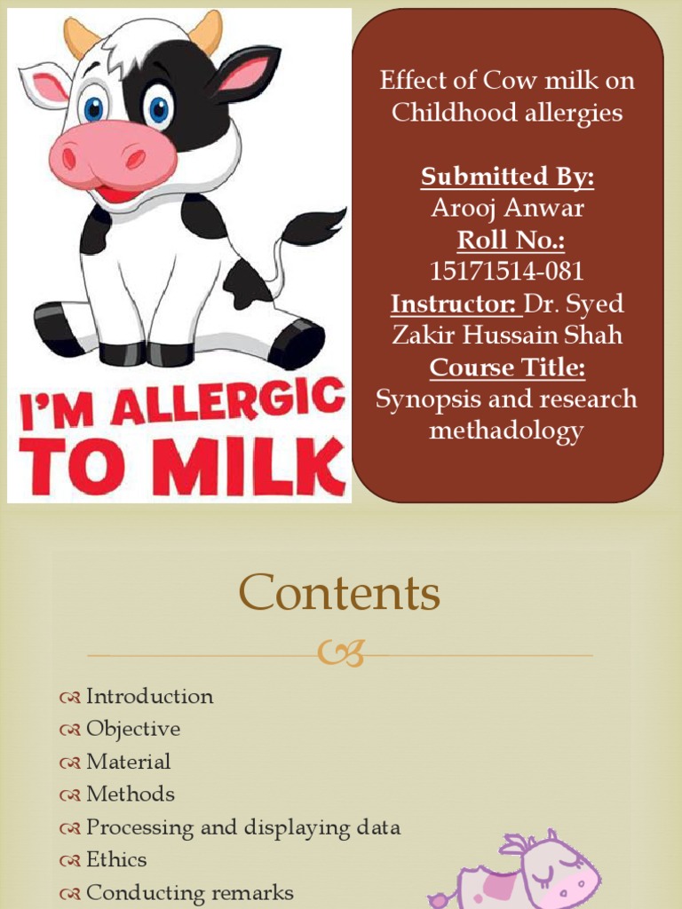 Cow Milk Allergy PDF Allergy Medical Specialties