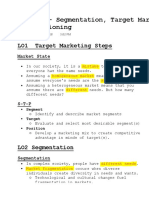 Chapter 7 - Segmentation, Target Marketing, and Positioning