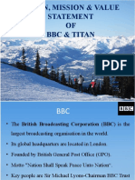 Vision, Mission & Value Statement OF BBC & Titan