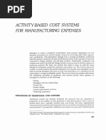 Activity-Based Cost Systems For Manufacturing Expenses