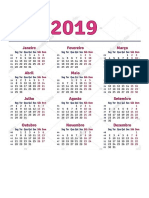 Calendário 2019 - Vertical