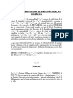 Carta de Garantia Notarial Ante La Direccion Gral. de Migrac