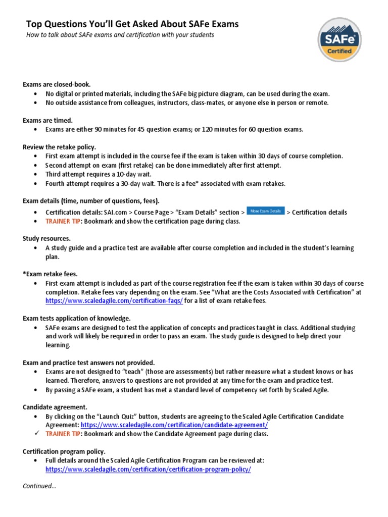 SAFe-Practitioner Testing Engine