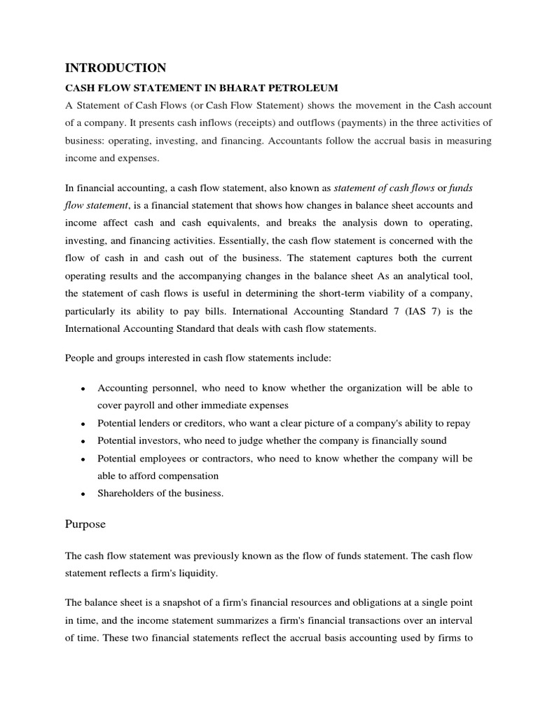 cash inflow and outflow.docx | Cash Flow Statement | Balance Sheet