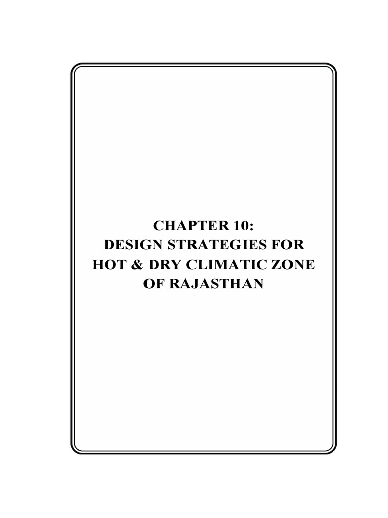 Rajasthan Hot & Dry Climate Design Strategies | PDF | Solar Energy | Rain