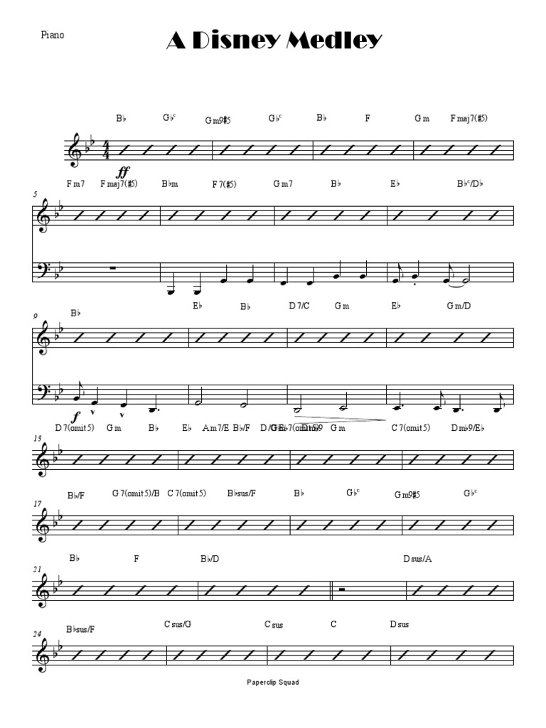 A Disney Medley Piano Pdf